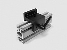 Превью Алюминиевый слайдер под 40х40 H-тип, длина 75мм, черный, B213