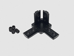 3-х сторонний соединитель 30х30 (черный), паз 8, B943