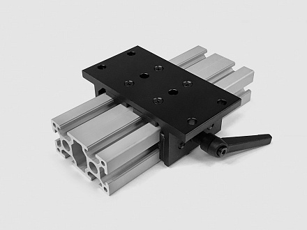 Алюминиевый слайдер под 40х80 T-тип, длина 75мм, черный, B75