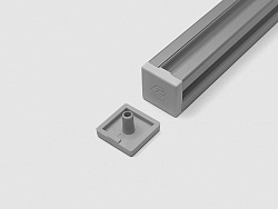 Заглушка торцевая 20 х 20 (серая) с логотипом, C199