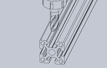 Фрезеровка профиля под рельс 15мм