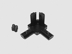 3-х сторонний соединитель 20х20 (черный), паз 6, B942